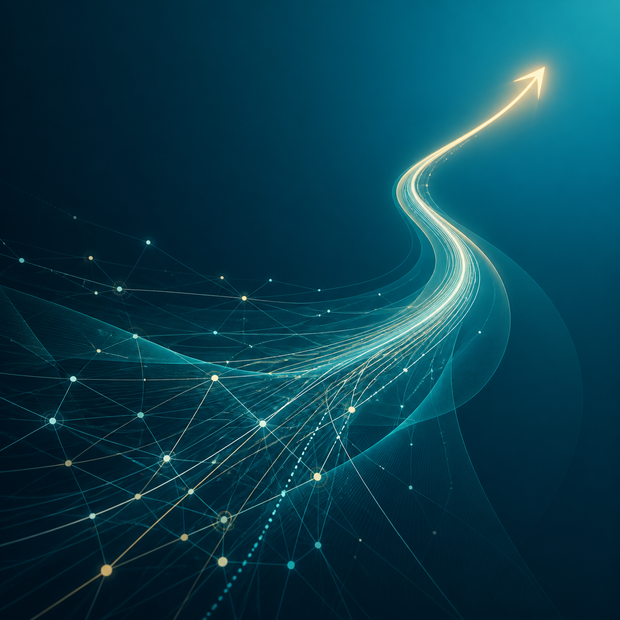 Interconnected technology signals converging into a clear forward path